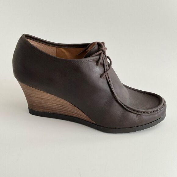 Lauren Ralph Lauren Leather Denver Wedge Bootie Y2K Brown 10 main image 7